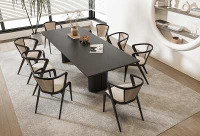 侘寂餐桌椅组合3D模型下载